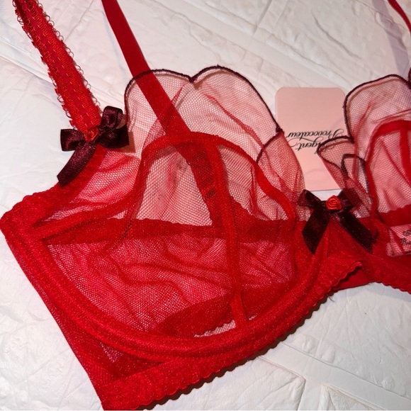 New Agent Provocateur Lorna Bra Color Red/Fire Size 34D - Picture 6 of 15